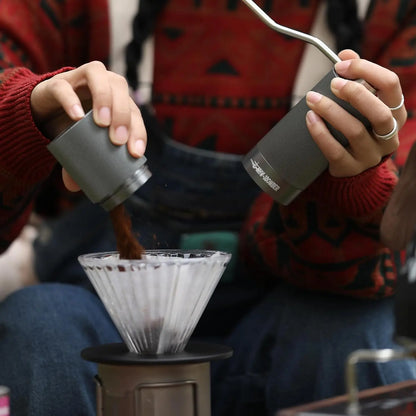 Manual Coffee Grinder with Adjustable Titanium Burr Blades