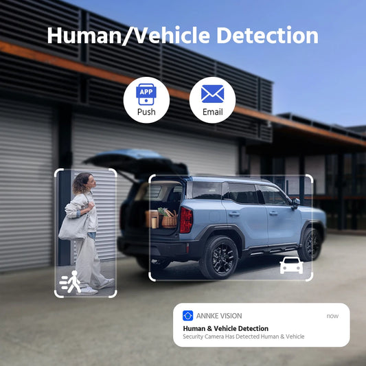 4 Piece 4K IP Security Camera System with Panoramic Coverage