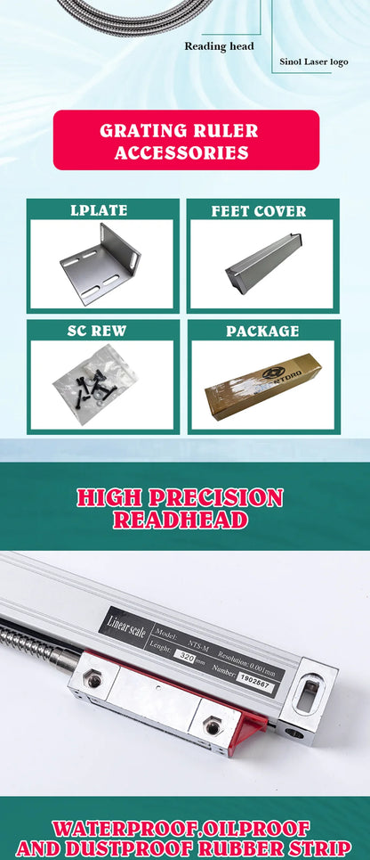 300mm Linear Optical Encoder Ruler for CNC Machines