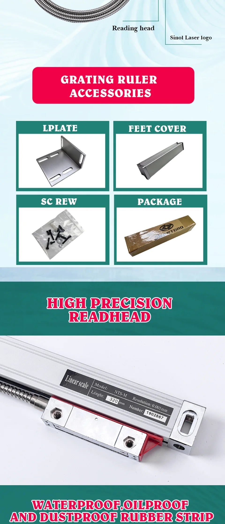 200mm Glass Scale for Lathes and Grinders