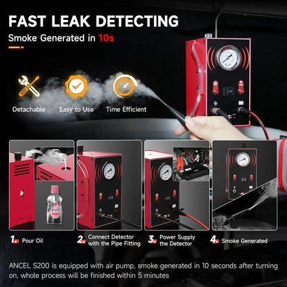 Car Fuel and Vacuum System Smoke Leak Locator Tester