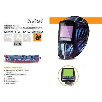 Auto Darkening Welding Helmet with True Colour Lens