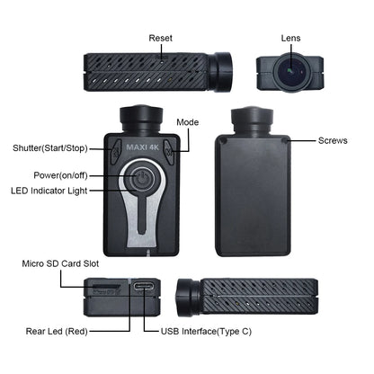 4K Compact DashCam with G-Sensor & Capacitor Power