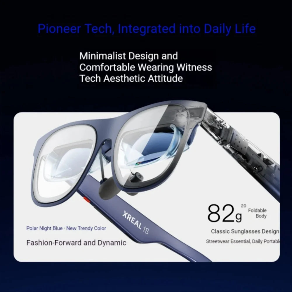AR Smart Glasses 1200p 700nits 52 Degree FOV 3DoF Display