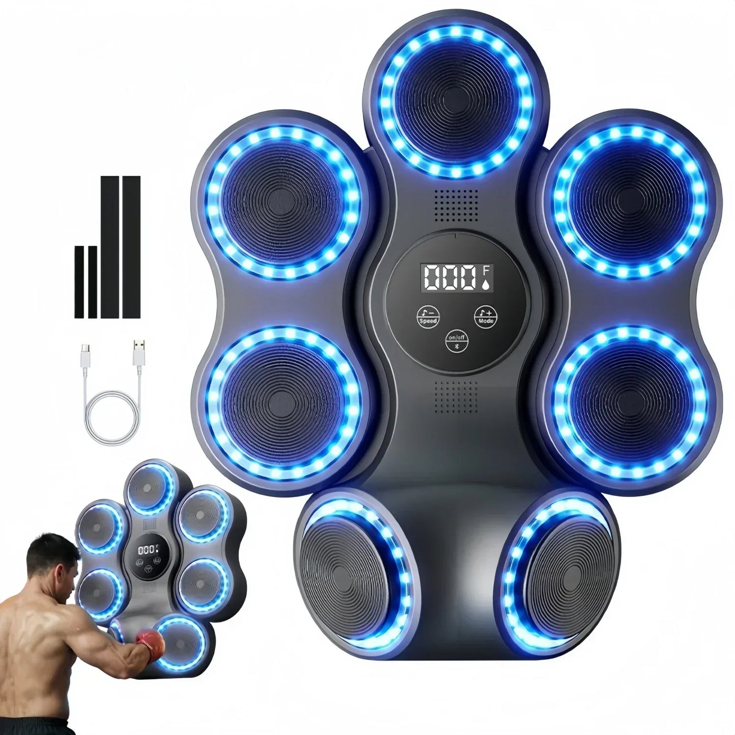 Smart Music Boxing Machine Wall Mounted USB Rechargeable