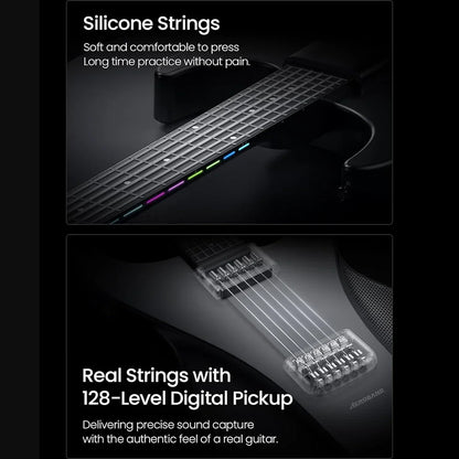 Portable Black Electric Guitar with 9 Sound Styles