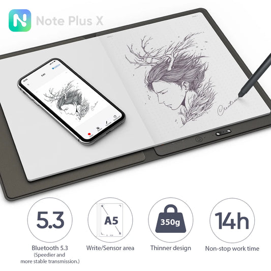 A5 Bluetooth Smart Notebook with Battery-Free Pen