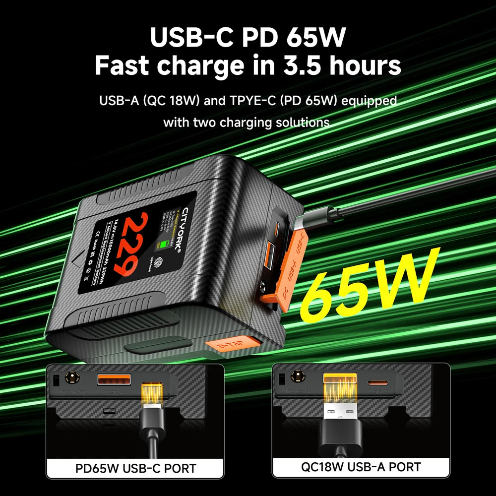 High Capacity 15500mAh V Mount Video Battery Pack
