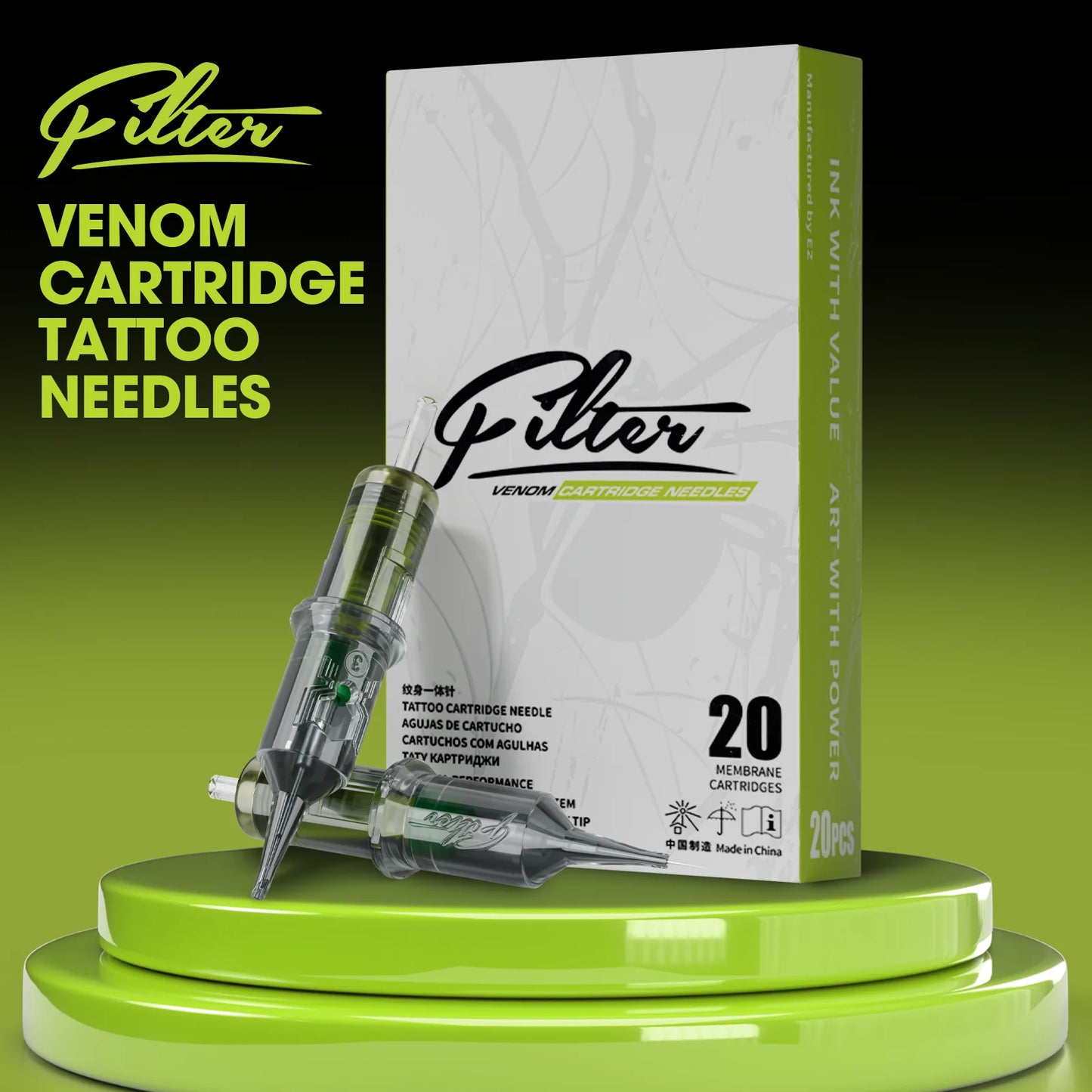 Wireless Tattoo Pen Kit 40 Cartridge Needles Set