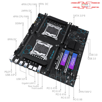 X99 MD8 LGA2011-3 Server Motherboard with C612 Chip