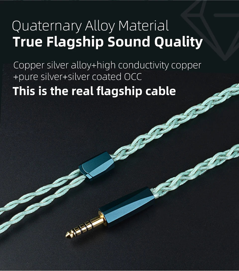 Premium IEM Upgrade Cable MMCX 0.78mm Quaternary Alloy