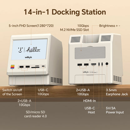 Mac Mini M4 Docking Station with IPS Screen & SSD Storage