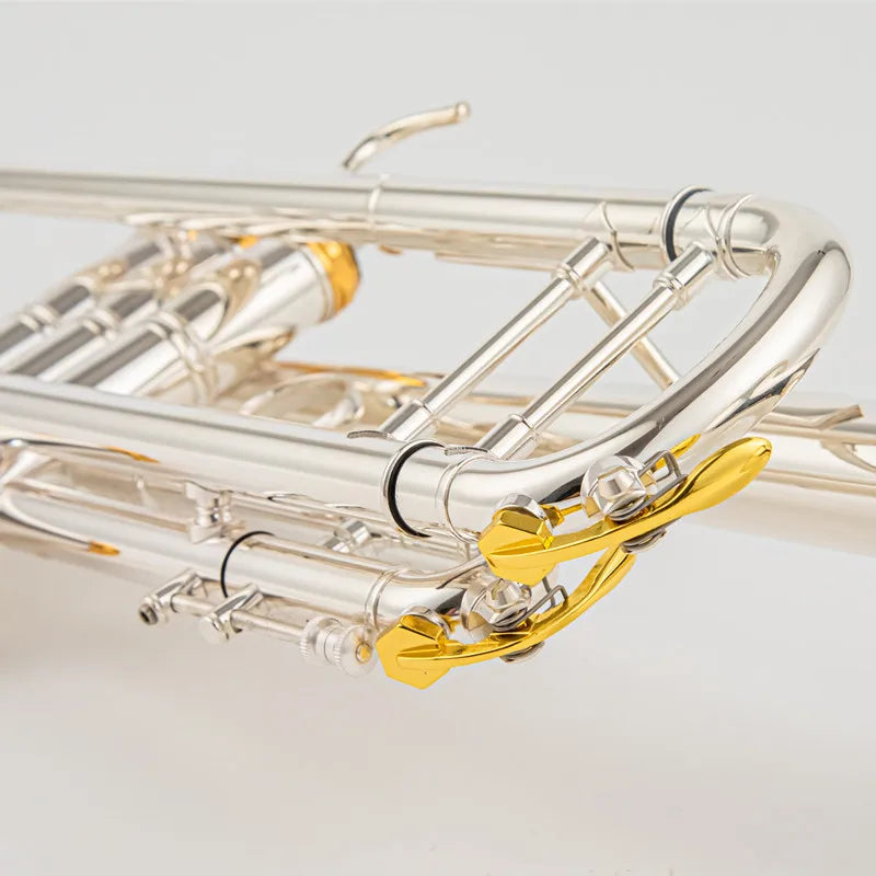 Professional B Flat Silver Plated Trumpet with Case