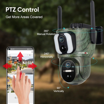8MP Solar WiFi Security Camera Dual Screen 4K