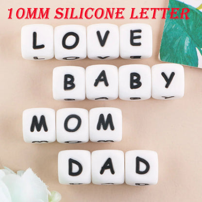 10mm Letter Silicone Beads Bulk Pack Bracelet Necklace DIY