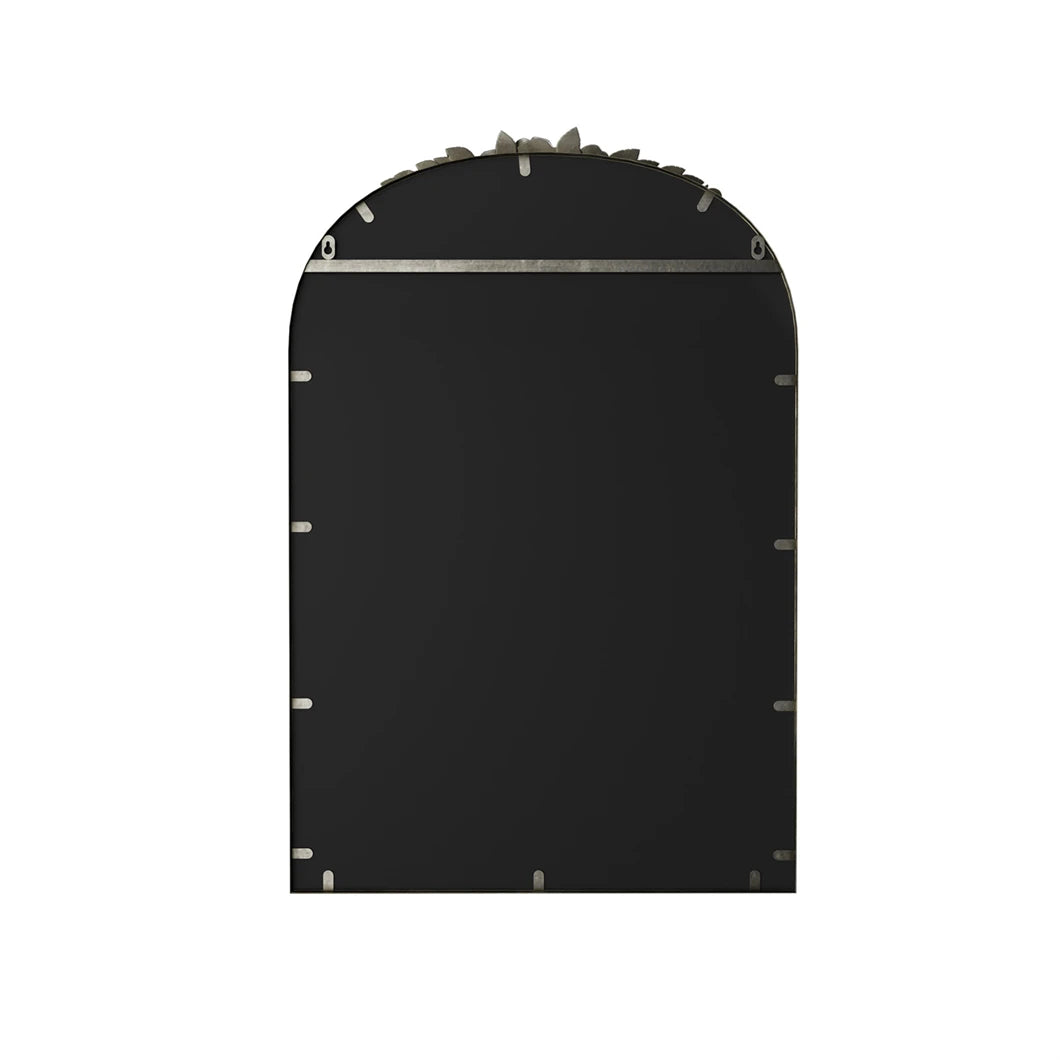 Large Baroque Arched Wall Mirror Vintage Brass Frame