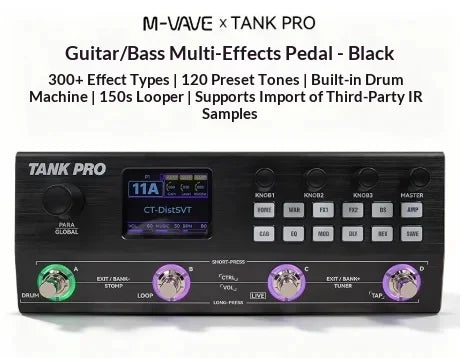 Guitar Effects Pedal with Amp Simulation & Drum Machine