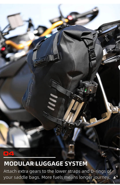 28L Motorcycle Side Bags Waterproof 2-Pack Durable Design