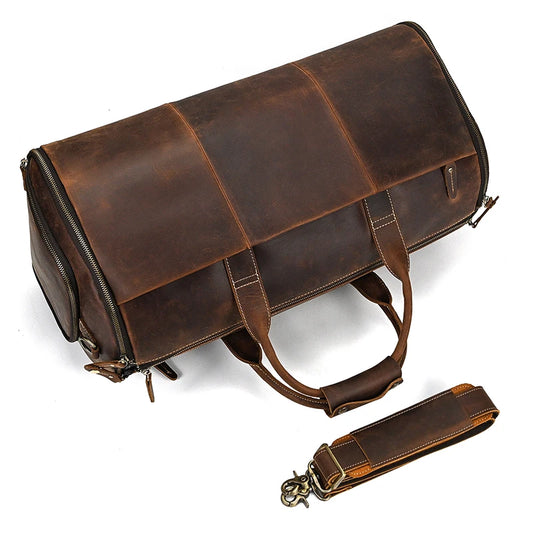 Mens Travel Duffel Bag with Clothes Cover Coffee