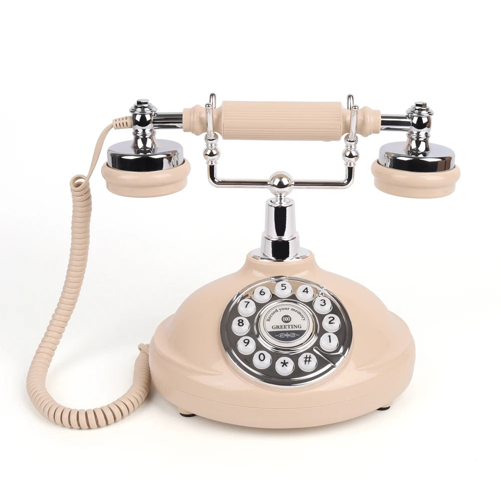 Retro Wedding Audio Guestbook Phone Beige Voice Message Recorder