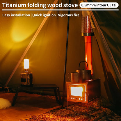 Foldable Titanium Wood-Burning Stove Lightweight and Portable