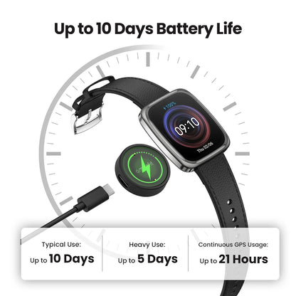 Square Smartwatch 10-Day Battery Sports and Fitness Tracking
