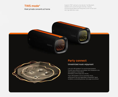 Portable Bluetooth Speaker 50W Deep Bass Waterproof Design