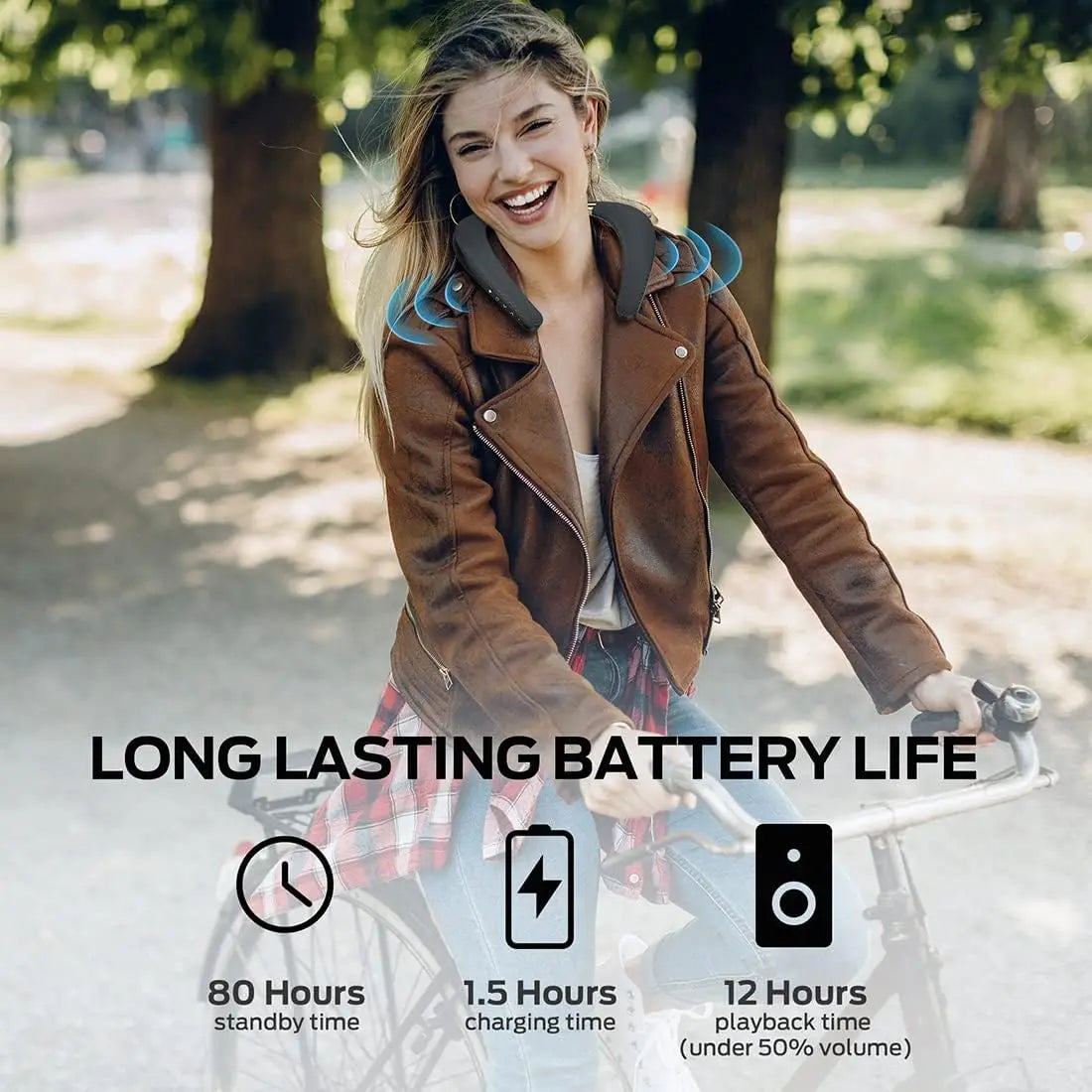 IPX7 Waterproof Wearable Bluetooth Neckband Speaker