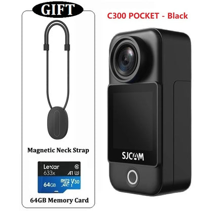 Compact 4K Pocket Cam with 6-Axis Gyro Stabilizer