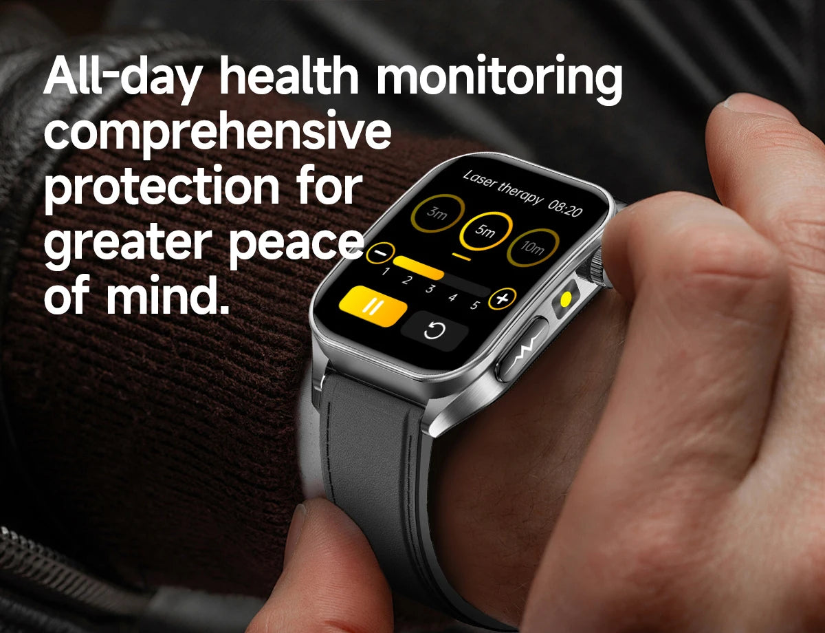 Premium Leather Smart Bracelet with Heart and ECG Tracking