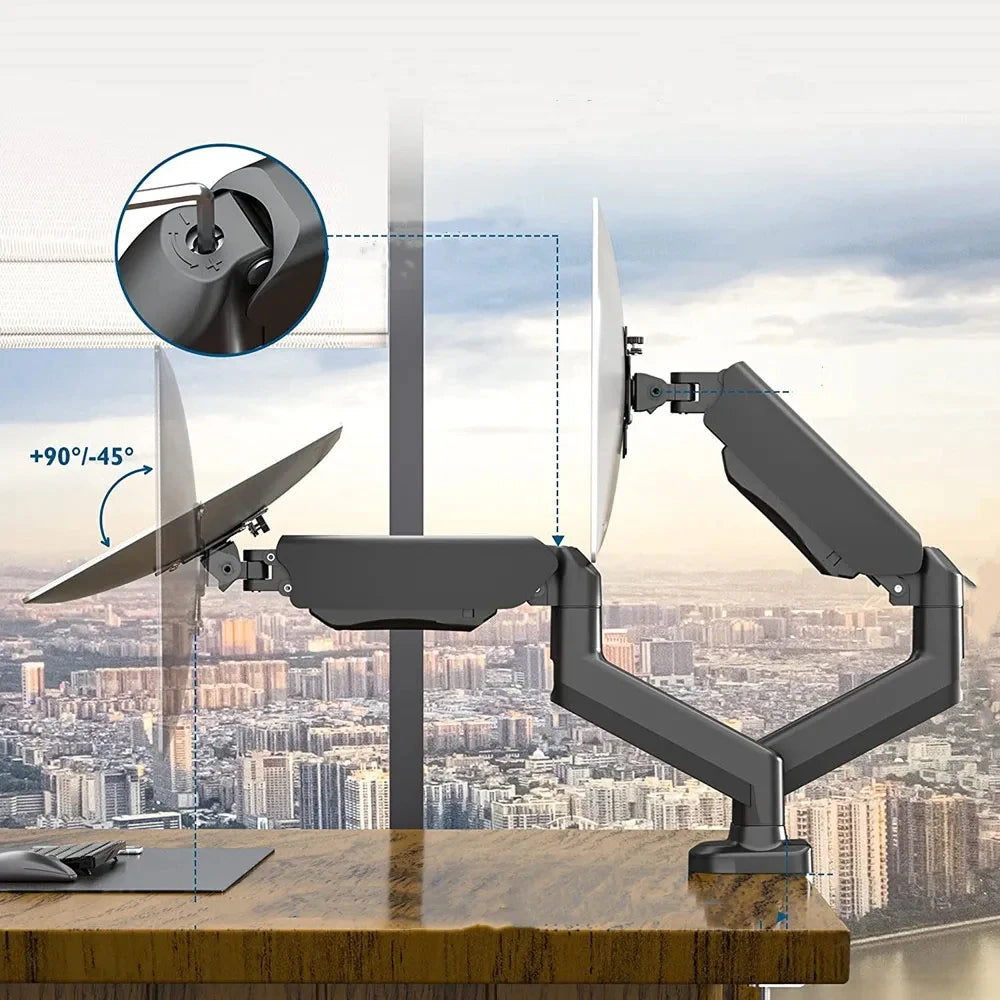 Dual Monitor Desk Mount for Screens up to 32 Inch