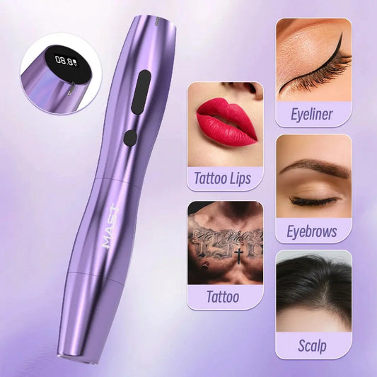 Purple Wireless Rotary Tattoo Pen 2.5mm Stroke