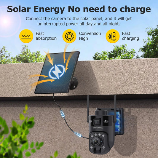 6K Solar Camera WiFi 128GB PTZ Motion Detection