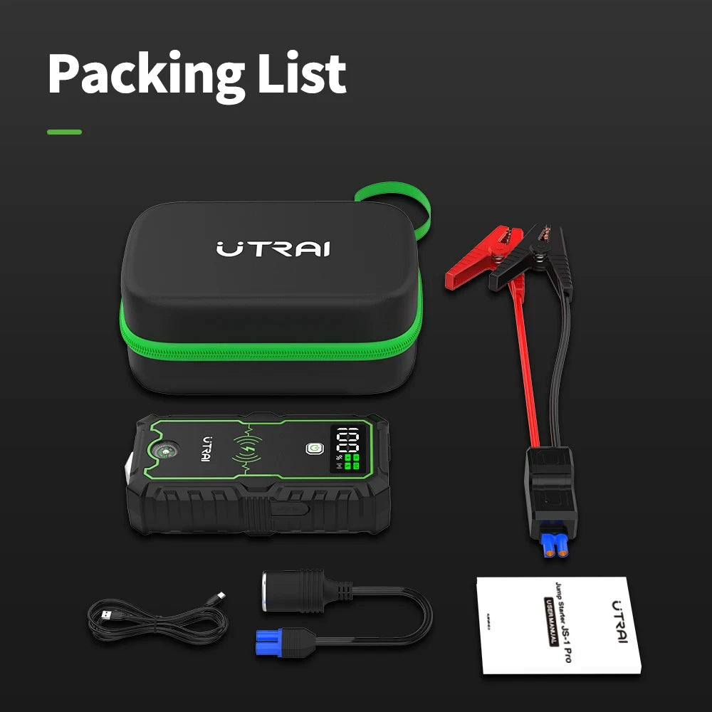 Portable 4000A Car Jump Starter 16000mAh Wireless Charging