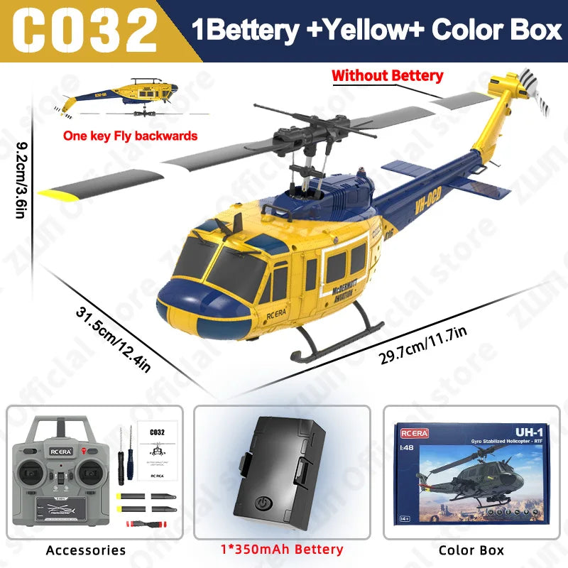 Yellow Remote Control Helicopter for Kids & Adults