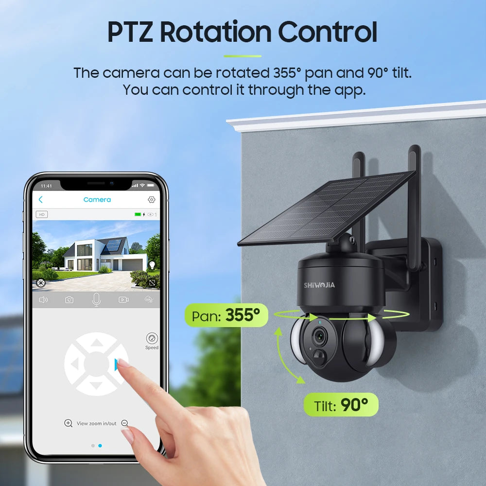 Outdoor Solar WiFi Camera with 64GB Storage and Night Vision