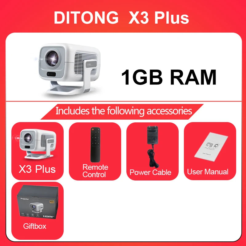 Full HD 1080p Projector with WiFi6 and Auto Focus