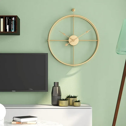Decorative Wall Clock Modern European Design Gold Needle