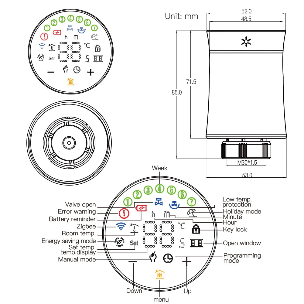 ZigBee 3.0 Smart Radiator Valves 5-Piece Programmable Set
