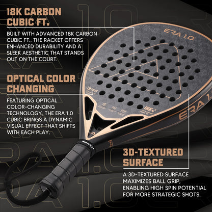 Lightweight 18K Carbon Padel Racquet for Power and Control
