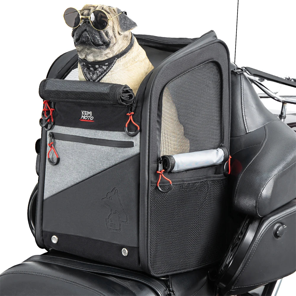 Portable Motorcycle Pet Carrier Backpack 44L for Dogs and Cats