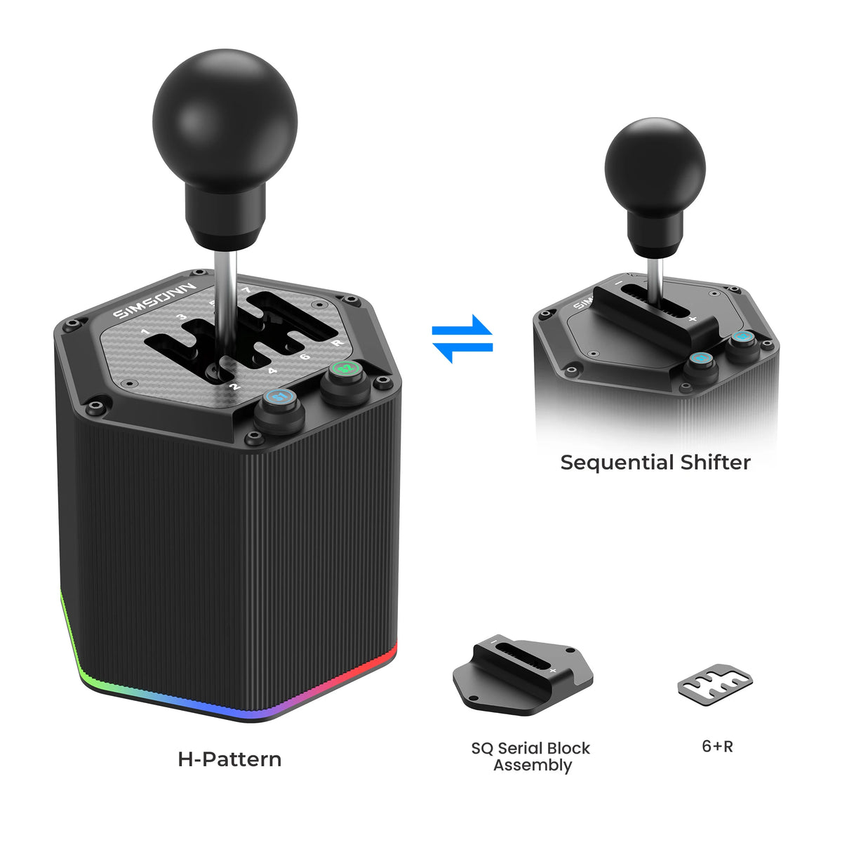 Dual-Mode Racing Shifter H-Type Sequential 6+R 7+R