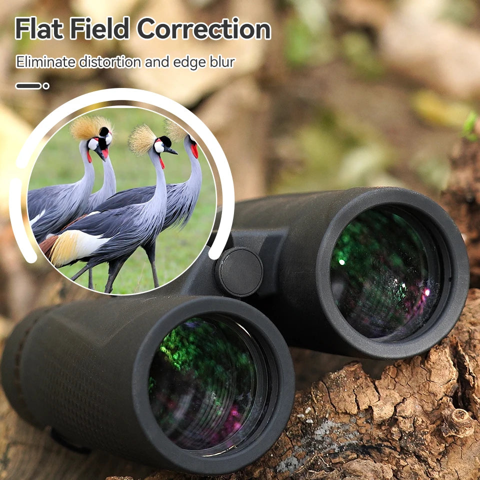 8x42 HD Binoculars with Flat-Field Optics for Outdoor Use