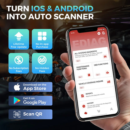 Bluetooth OBD2 Car Scanner with 15 Reset Functions