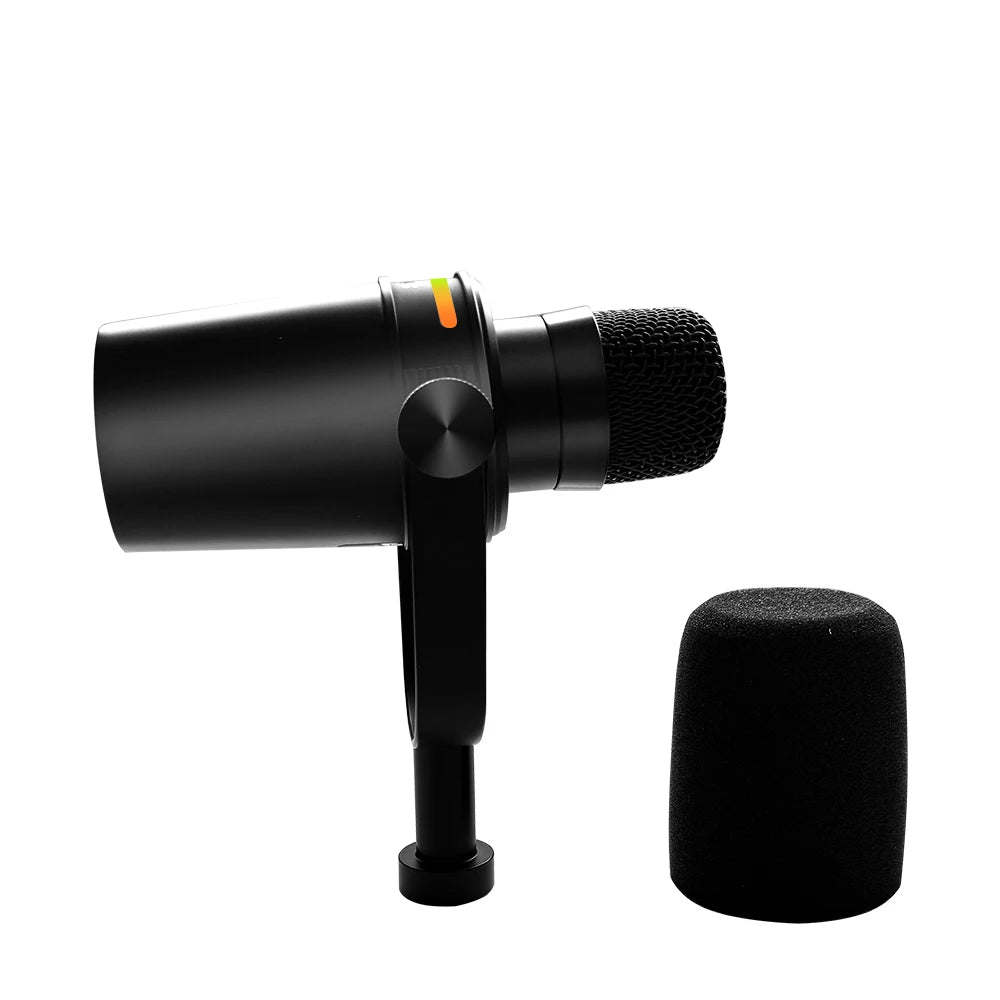 Dynamic Podcast Microphone with USB-C XLR and LED Panel