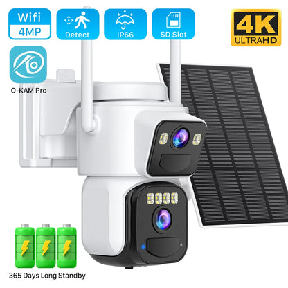 8MP Dual Lens Solar WiFi Security Camera with Color Night Vision