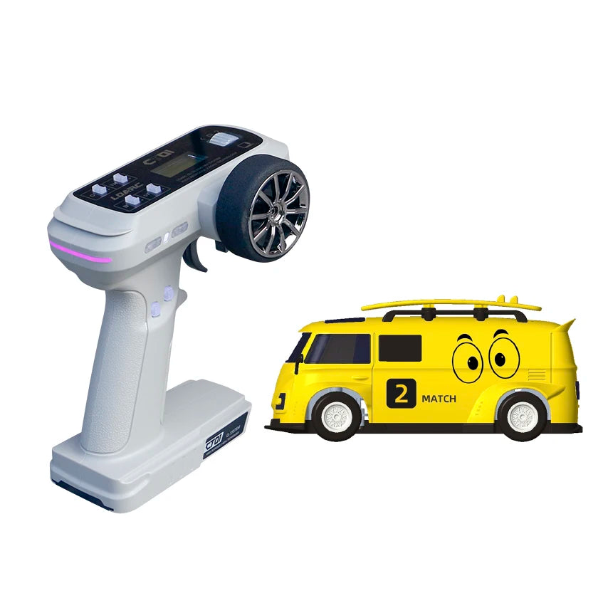1:64 Mini RC Racing Car 2.4GHz Yellow