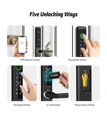 Waterproof Smart Sliding Door Lock Fingerprint Bluetooth PIN