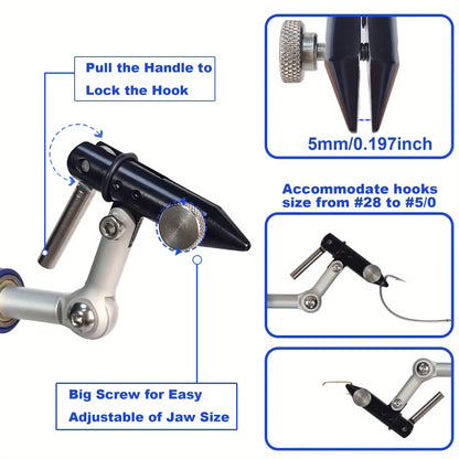 Adjustable Fly Tying Vise with Sturdy Base and Precision Jaws