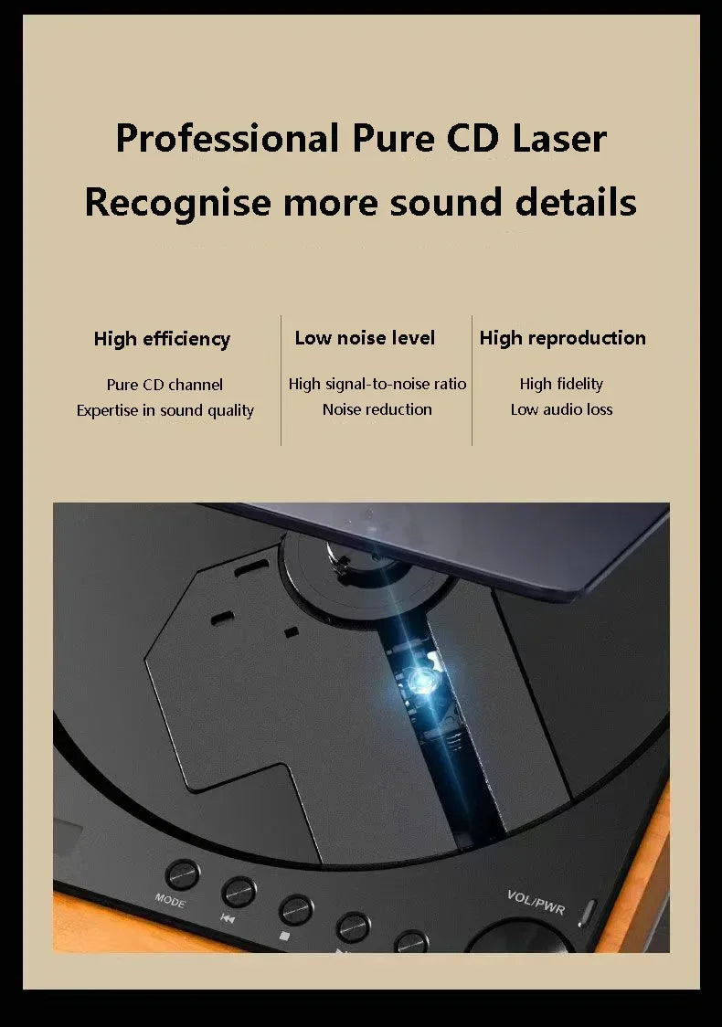 Vintage Style CD Player with USB & Bluetooth 5.1